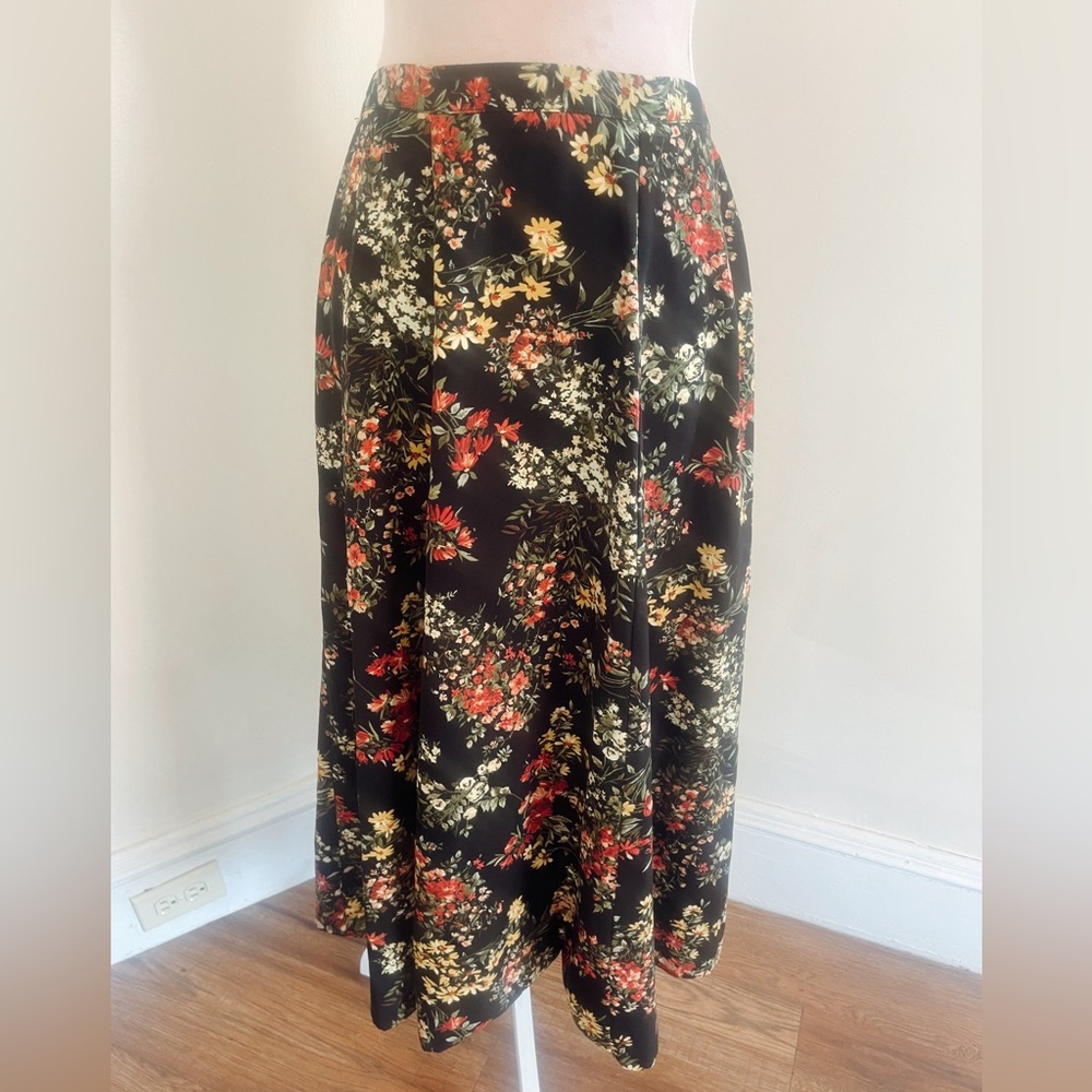 Vintage Floral Southern Lady Midi Skirt